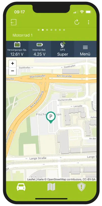 Motorrad-Ortung - Autoskope App - Motoskope